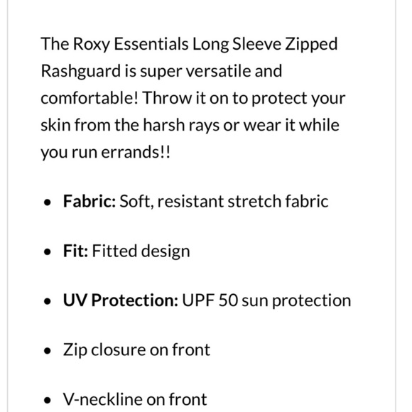 EUC Roxy Essentials long sleeve zip - Picture 7 of 7